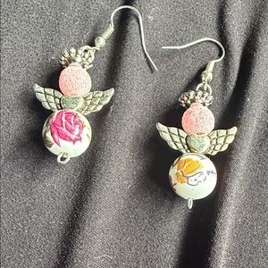 Floral Angel Wing Earrings